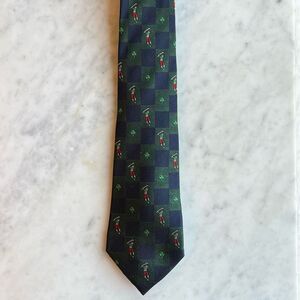 Patrick Frances Men’s Tie Golf Golfer Patterned Ireland Silk Vintage